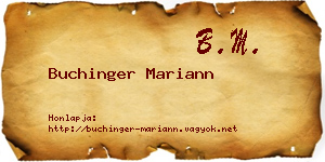 Buchinger Mariann névjegykártya