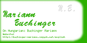 mariann buchinger business card